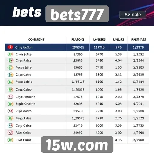 Comparação de odds entre bets777 e concorrentes